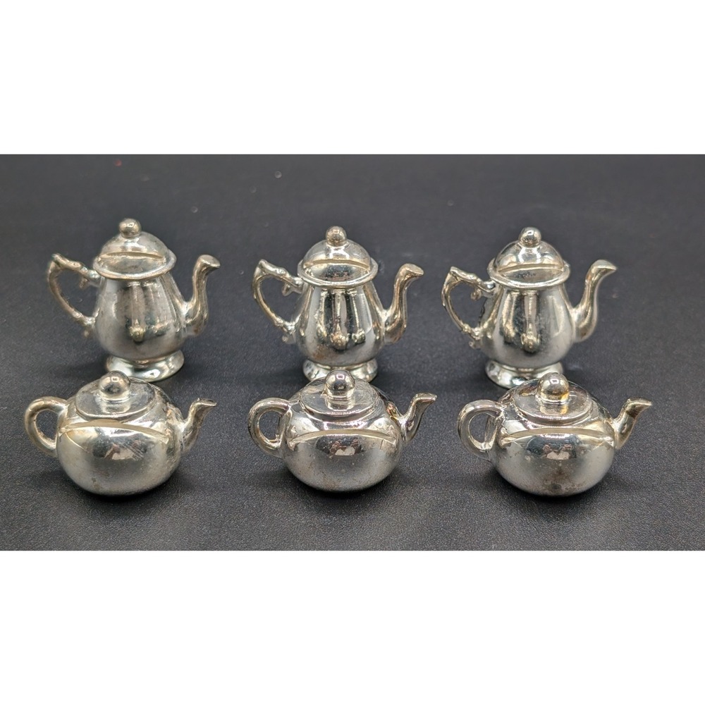 Crabtree Evelyn Set Of 6 Teapot & Coffee Pot 1" Place Card Holders